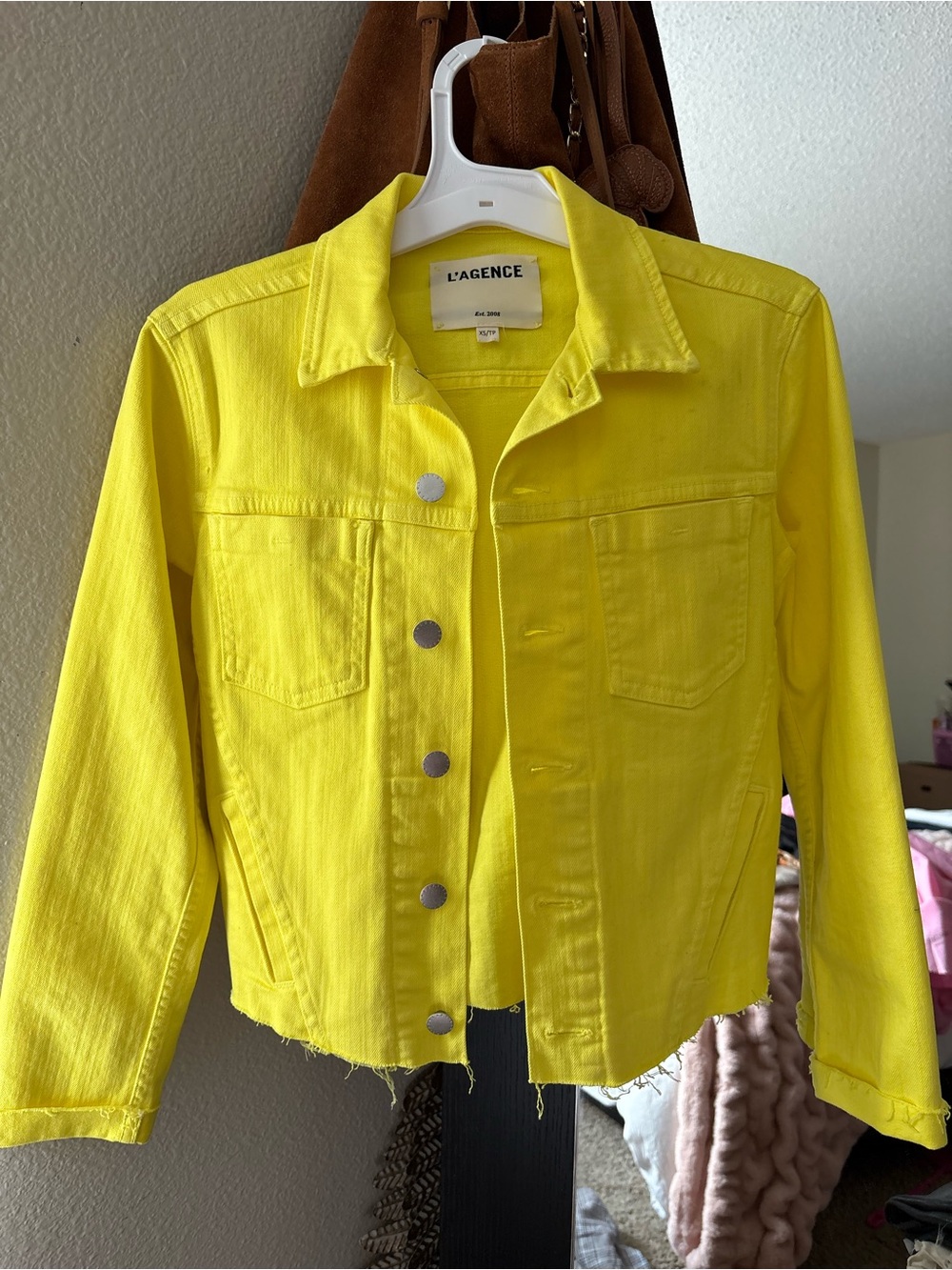 L'AGENCE Bright Yellow Denim Jacket